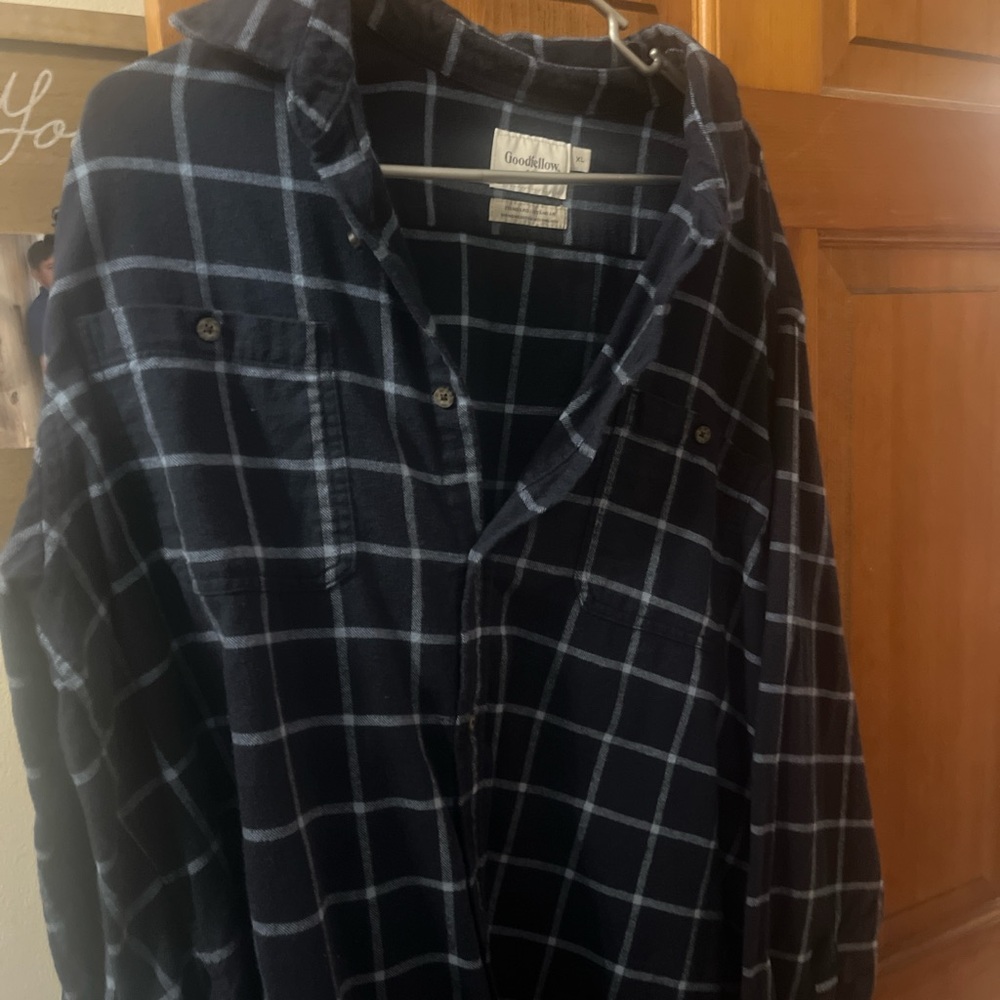 Goodfellow & Co Navy Checkered Shirt